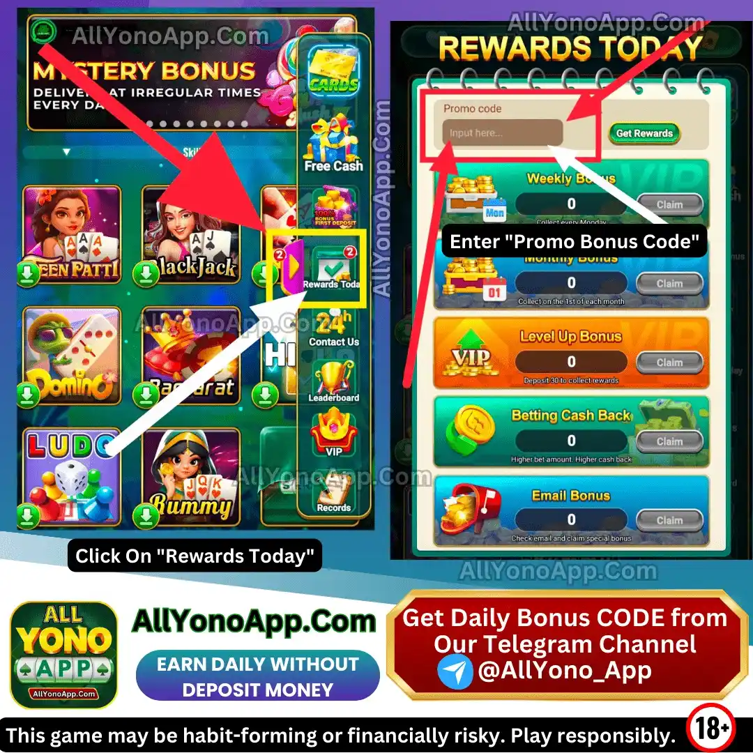 Yono VIP Promo Code Banner